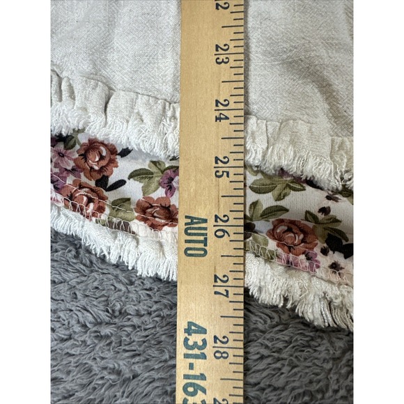 Umgee Women's M Linen Blend High Low Frayed Hem Top Cottage Core Boho Lagen Look - Picture 4 of 10